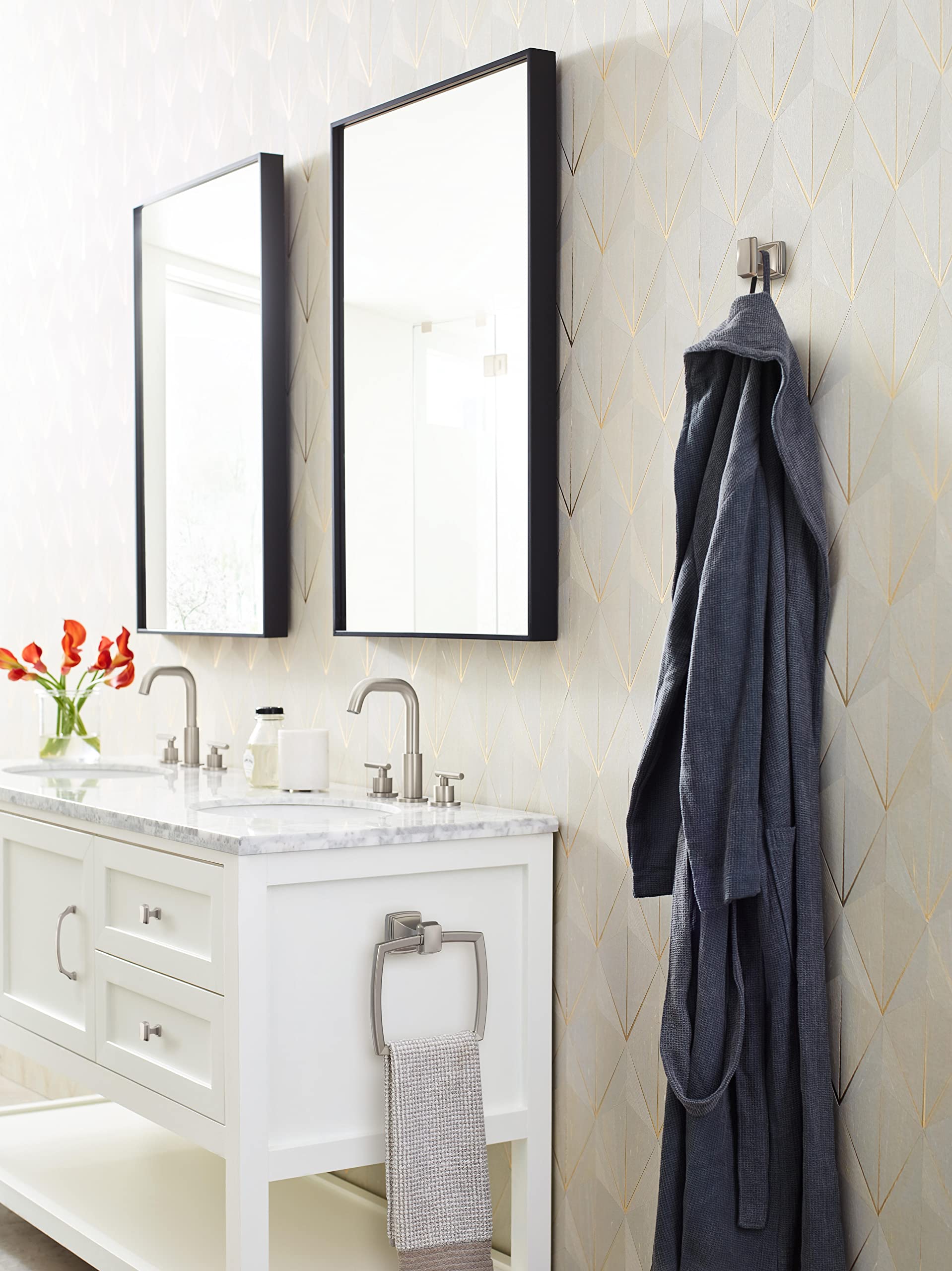 Brushed Nickel Towel Ring Holder - 6-13/16
