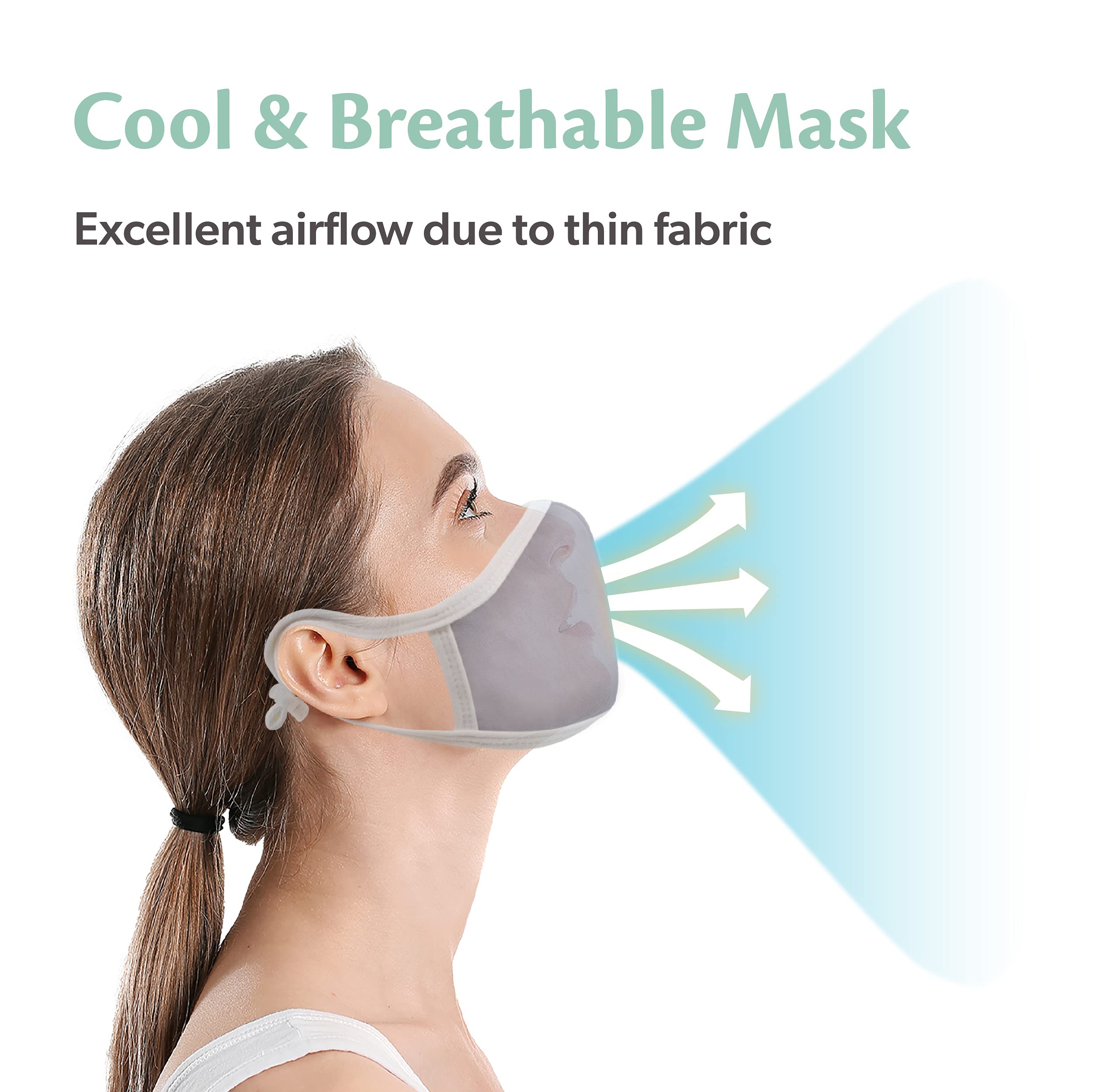 AVO Handmade 3-Pack 100% Organic Cotton Reusable Face Masks with Lanyard - Breathable, Washable Black Masks for Adults | Perfect for Travel, Work & Daily Protection