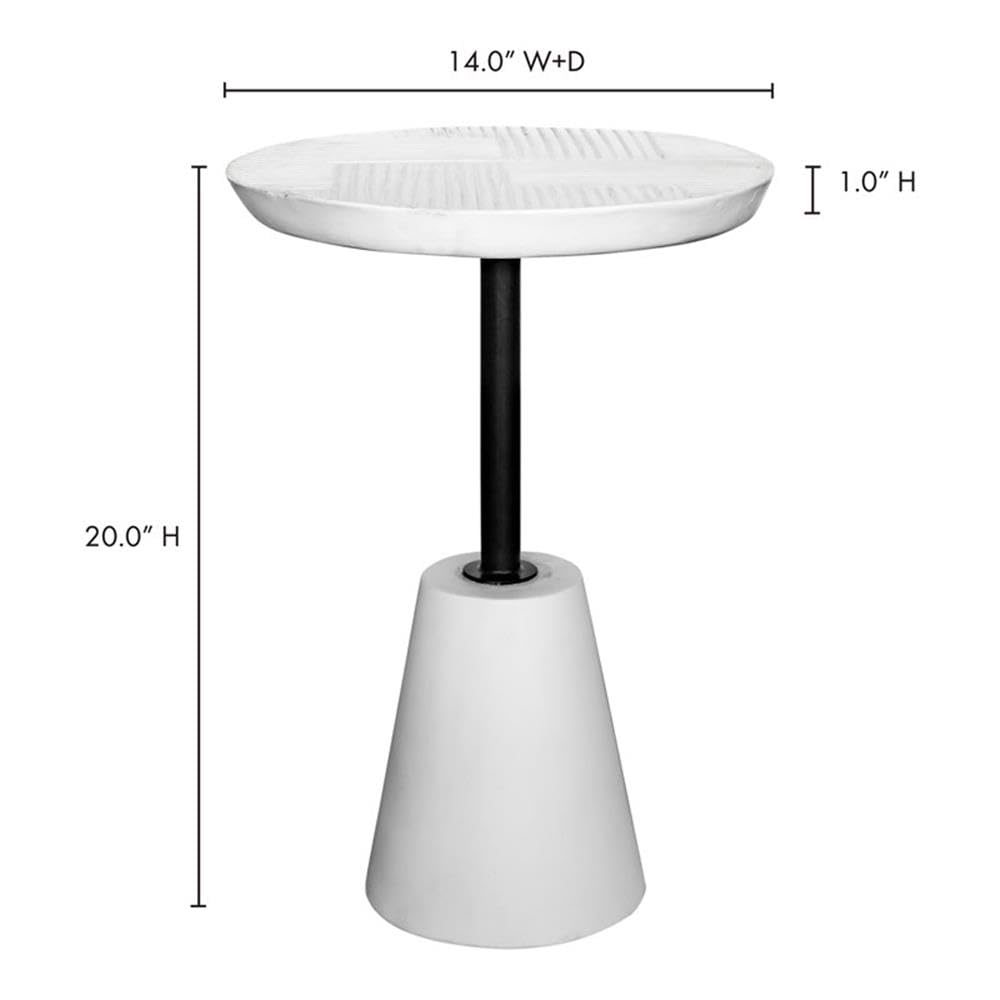 Moe's Home Collection Outdoor Accent Table - Weather-Resistant Side Table for Patio, Garden, Poolside & Deck - Modern Foundation Design for Outdoor Living Spaces
