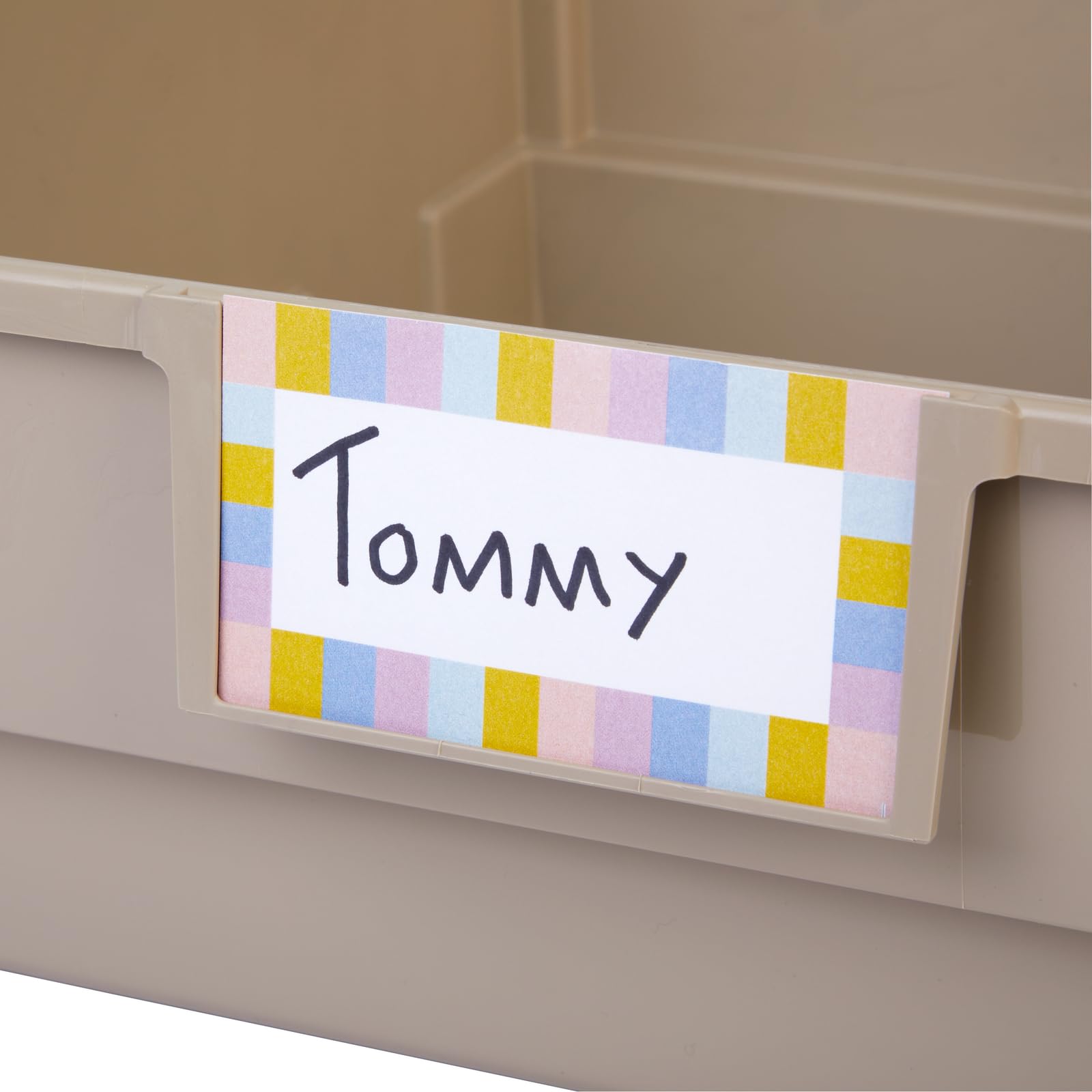 Really Good Stuff 6-Pack Tan Picture Book Classroom Library Bins with Dividers - Durable Book Storage Organizer for School, Classroom, and Home Reading Corners