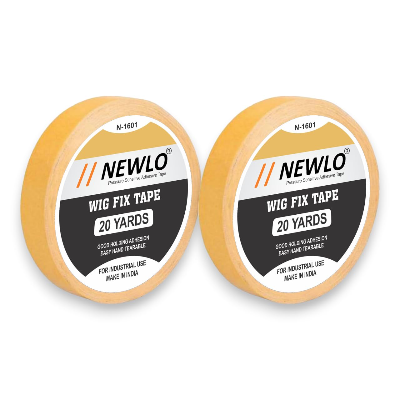 NEWLO Premium Double-Sided Waterproof Cloth Tape for Hair Wigs - 25m Yellow Adhesive | Secure Wig Attachment, Costume & DIY Projects