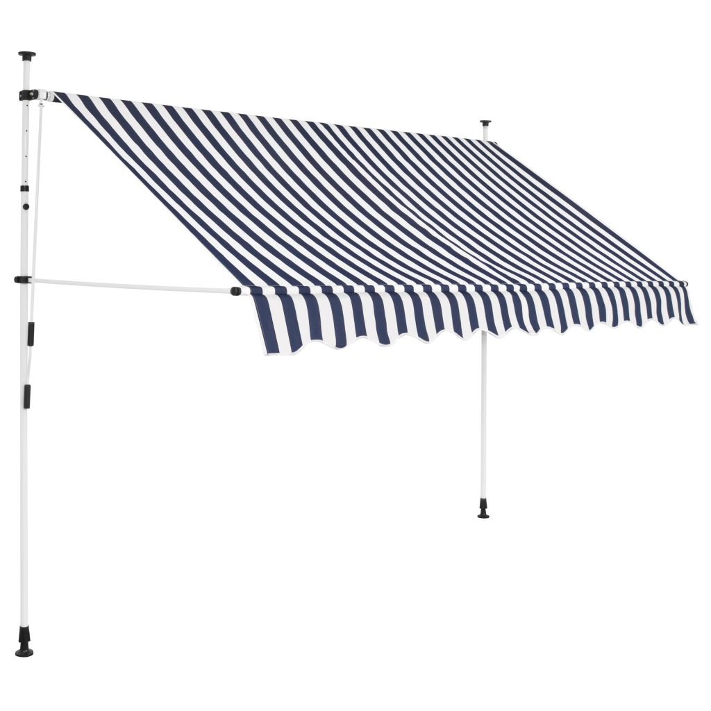 Manual Retractable Awning - Patio Sun Shade Canopy with Crank Handle for Deck, Yard, Garden - UV Protection & Weather Resistant - 118