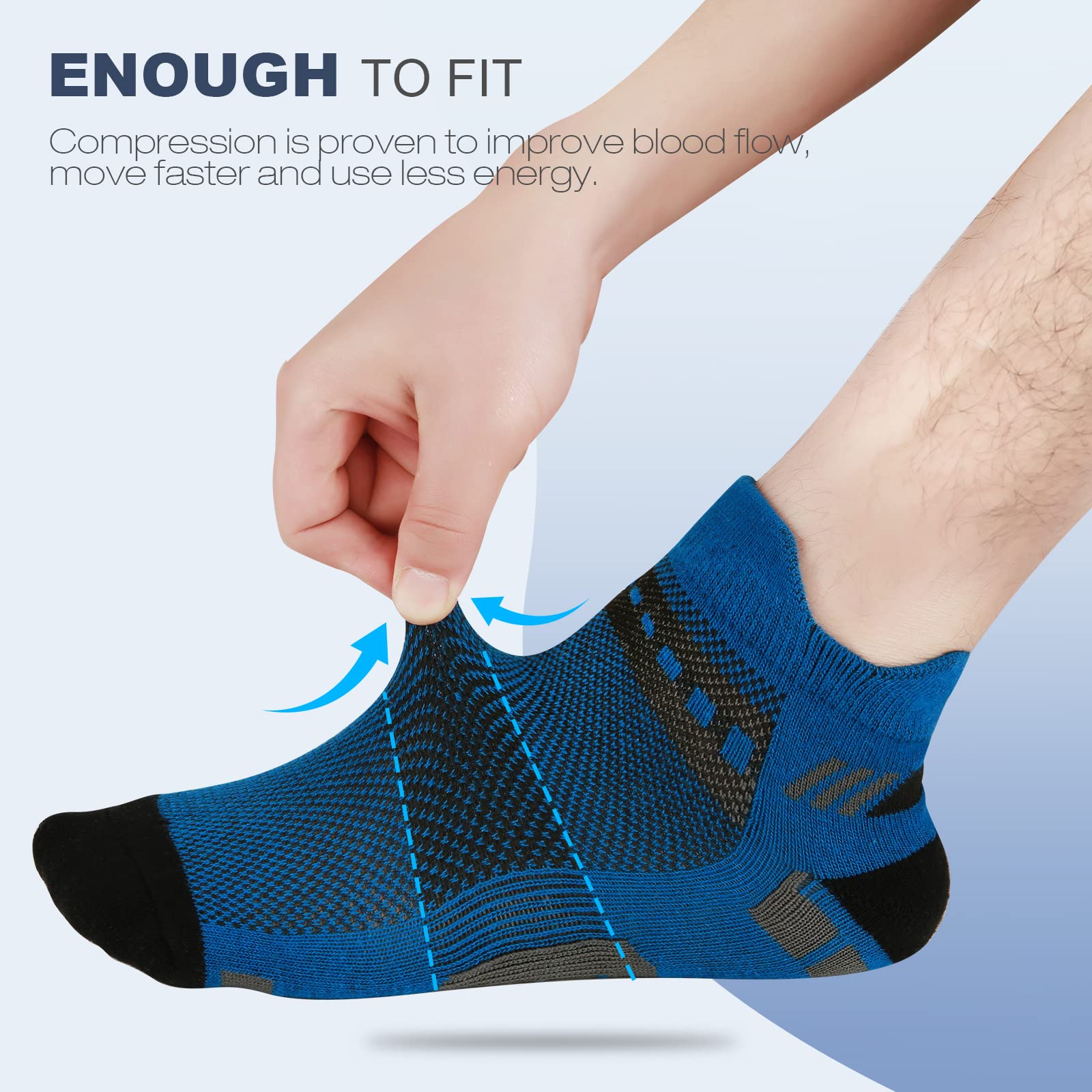 Niofind Men's Athletic Short Socks - 6 Pairs Breathable Cotton Sports Socks for Running, Hiking, Cycling & Work - Non-Slip Cushioned Socks for Active Men (Great for Gym, Travel & Daily Wear)