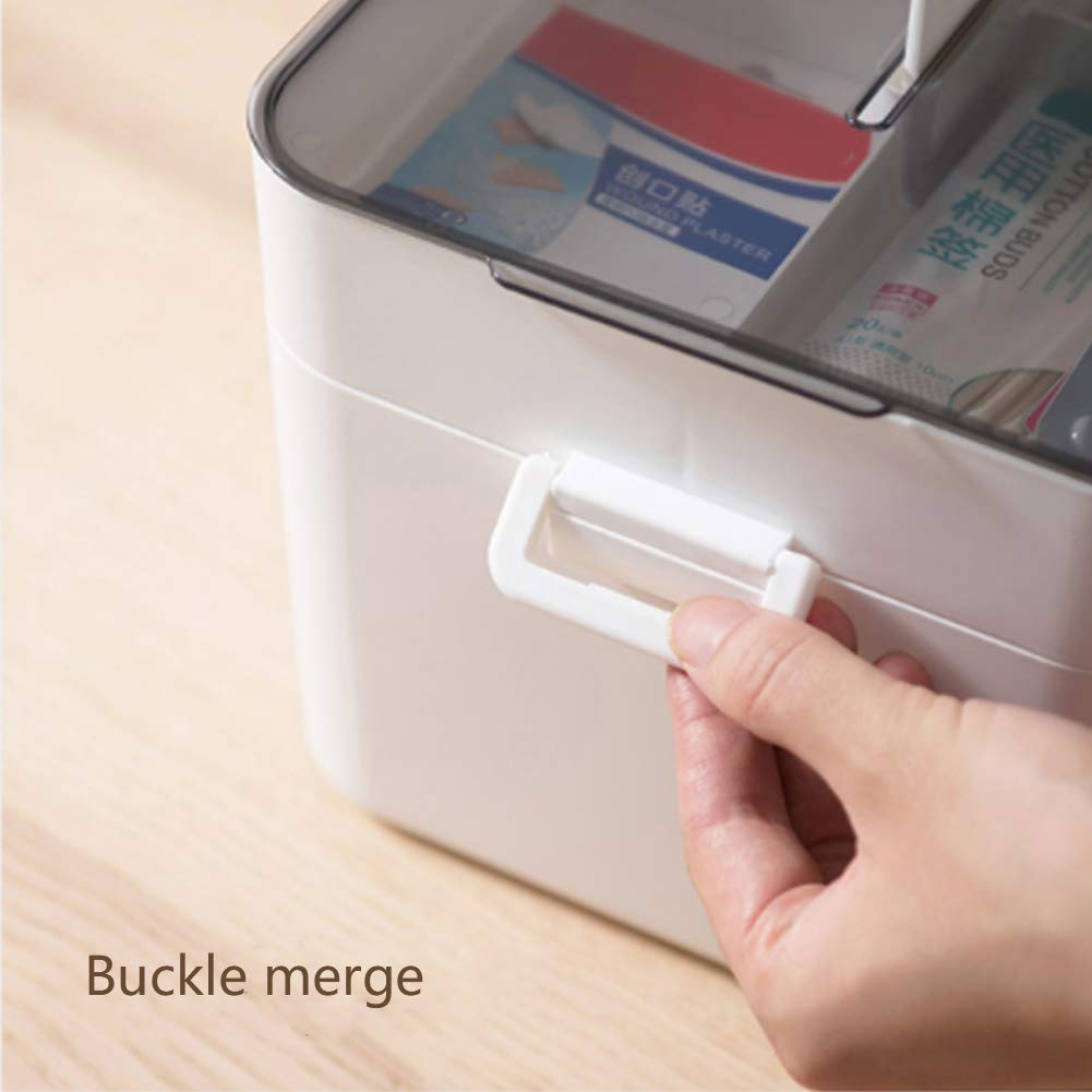 Large Double-Layer First Aid Storage Box - Portable Emergency Kit Organizer for Home, Car & Travel - Family Medical Cabinet & Essential Supplies Storage Solution