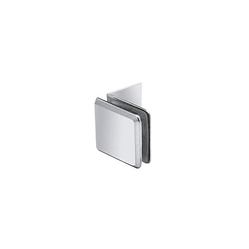 CRL BGC039CH Polished Chrome Fixed Panel Beveled Clamp with Large Leg - Heavy Duty Glass Clamp for Shower Doors, Glass Railings & Partitions - Durable Hardware for Home & Commercial Use