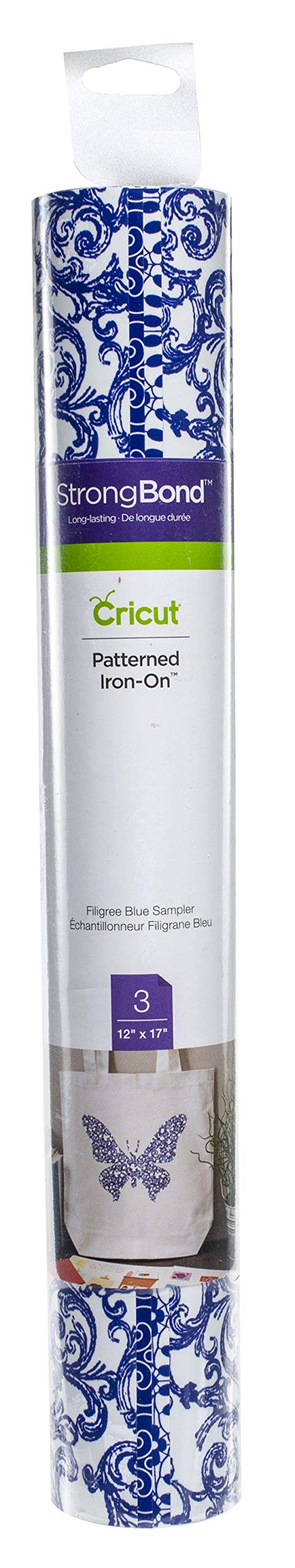 Cricut Filigree Blue Iron-On Vinyl for DIY Crafts - Perfect for T-Shirts, Tote Bags & Home Decor Projects