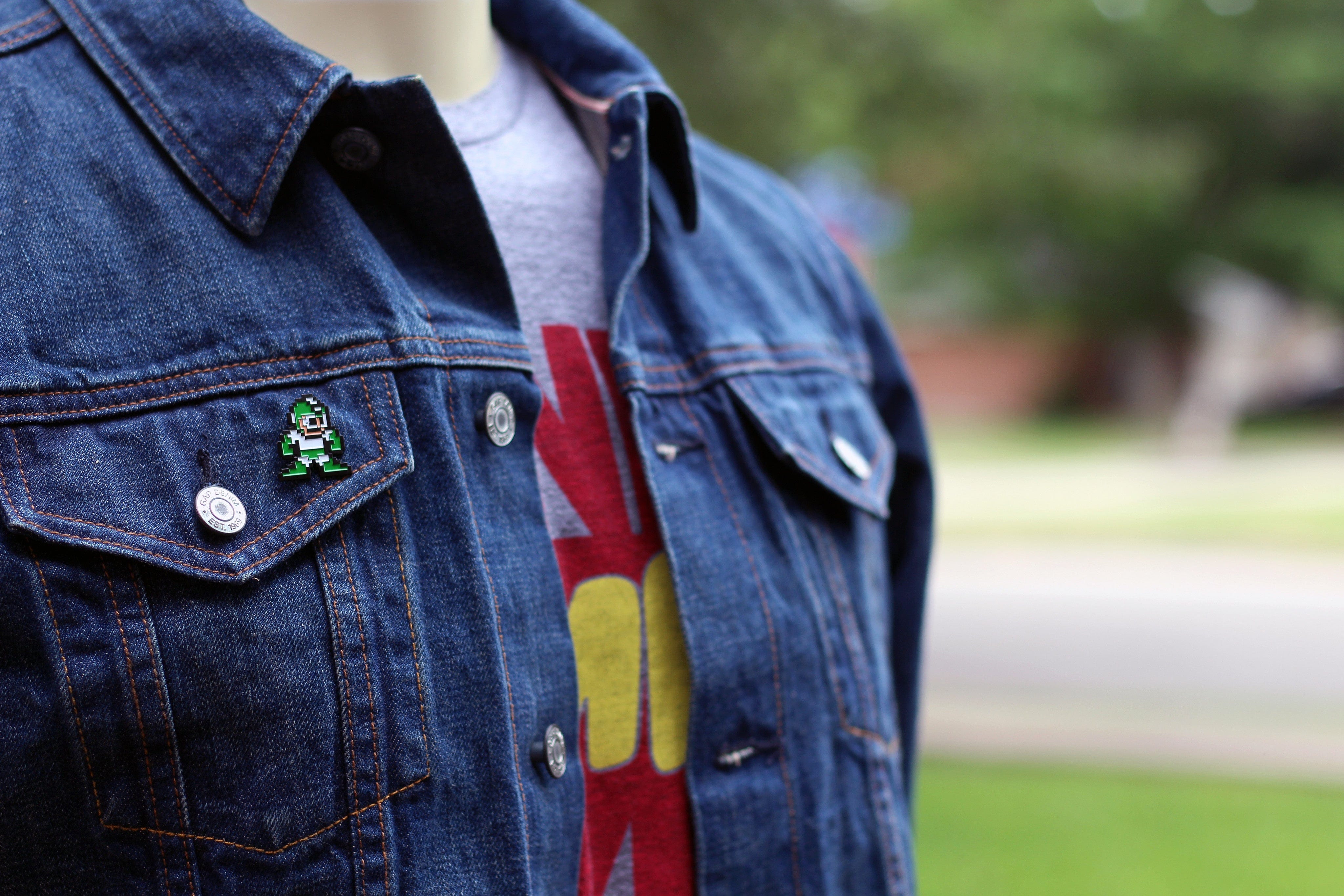Mega Man Leaf Shield 3 Pin Set - Retro Gaming Collectible Badges for Fans - Perfect for Backpacks, Jackets & Cosplay Accessories