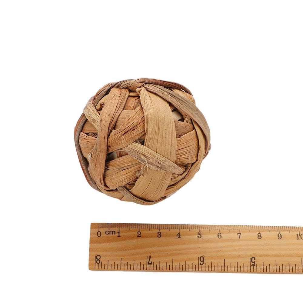Natural Rattan Chew Toys for Small Pets - Rolling Activity Balls for Rabbits, Chinchillas, Guinea Pigs & Hamsters | Safe Chewing Toy for Dental Health & Stress Relief - Perfect for Cage Playtime & Exercise