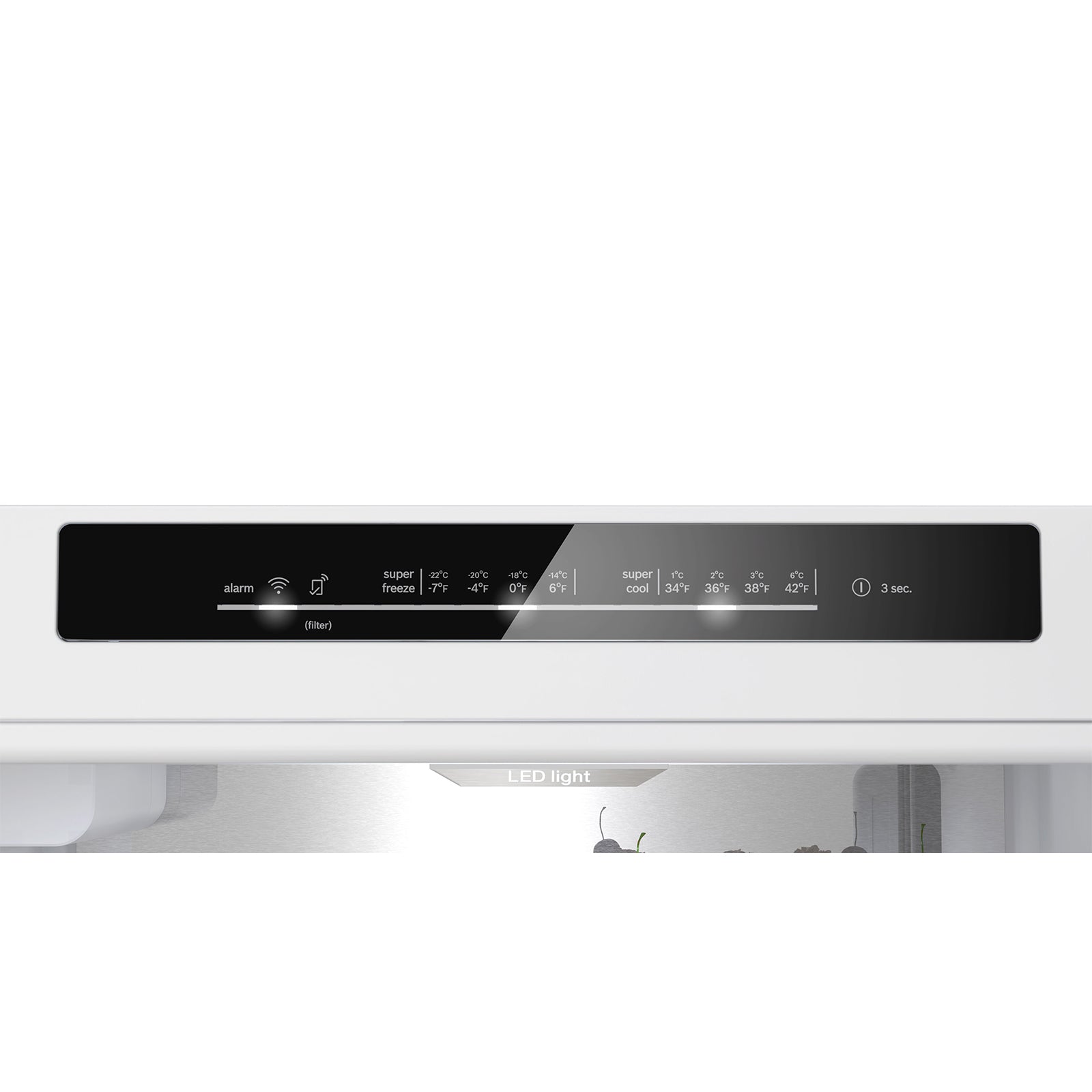 Bosch 24-Inch White Glass Smart Counter Depth Bottom Freezer Refrigerator with Home Connect - 12.8 Cu. Ft (B24CB80ESW) - Perfect for Modern Kitchens, Small Spaces & Smart Homes