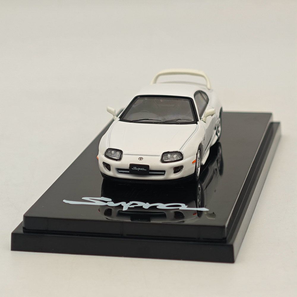 1/64 Toyota Supra RZ JZA80 Diecast Model Car with Active Spoiler - White HJ643042W - Hobby Japan Genuine Customized Version | Collectible Toy Car for Display, Racing Enthusiasts & Diecast Collections