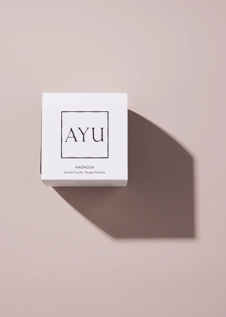 AYU Scented Candle | Magnolia Fragrance 300g Soy Wax Candle for Home, Relaxation & Aromatherapy - Perfect for Bedroom, Bathroom & Meditation Spaces