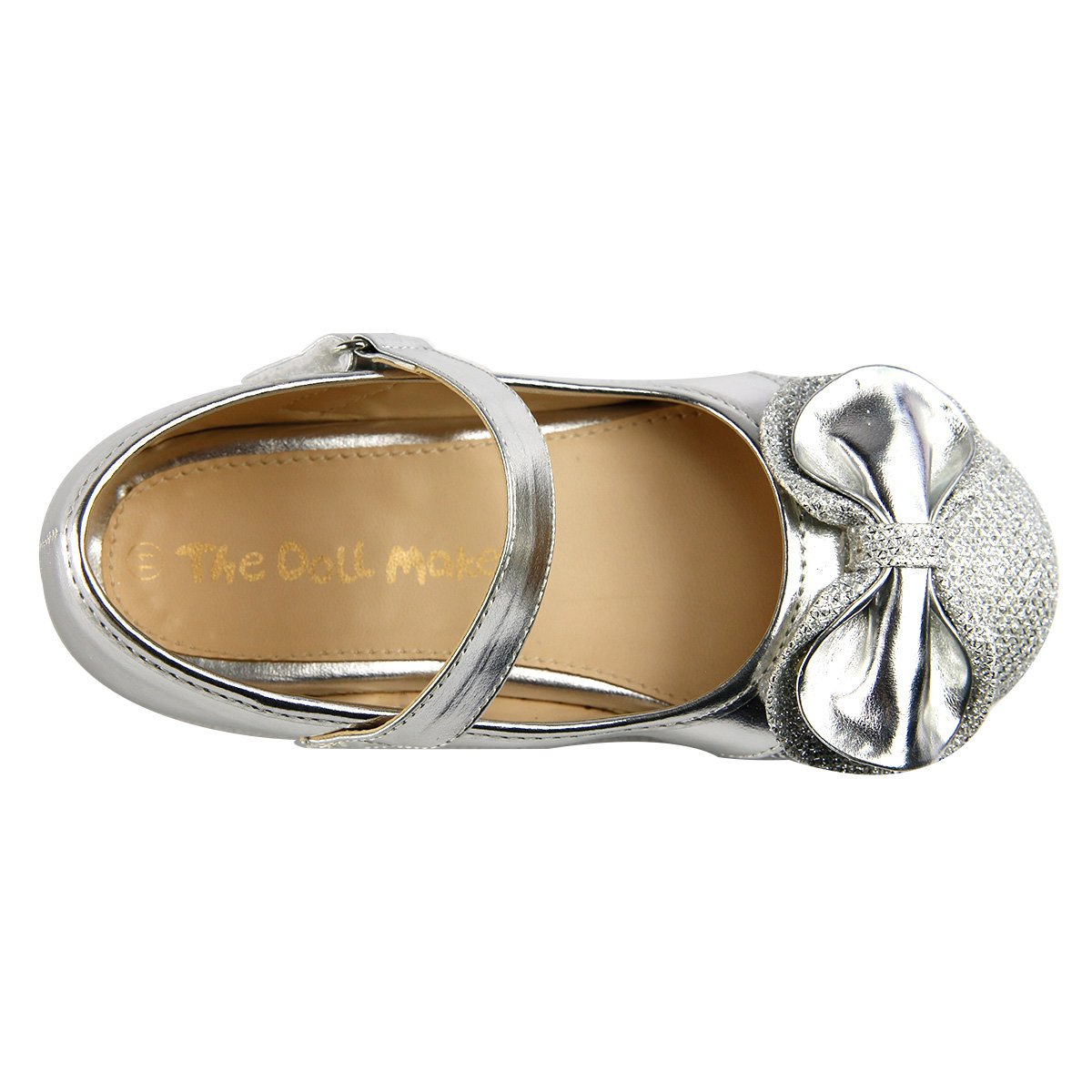 The Doll Maker Gold Sparkle Mary Jane Shoes - Elegant Glitter Flats for Women & Girls | Perfect for Parties, Weddings & Special Occasions