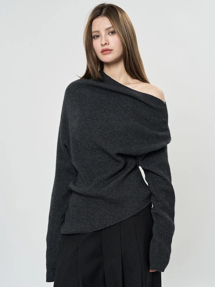 42% Wool Elegant Knit Sweater for Women - Long Sleeve Turtleneck Pullover, Fashionable Autumn/Winter 2025 (Style 1DH9240) - Perfect for Office Wear, Casual Outings and Holiday Gatherings