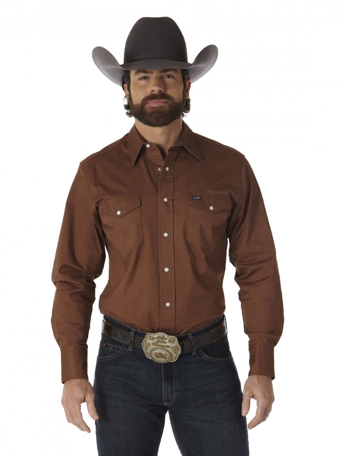 Wrangler Men's Premium Performance Advanced Comfort Work Shirt - Durable & Breathable for Outdoor Work, Hiking & Casual Wear
