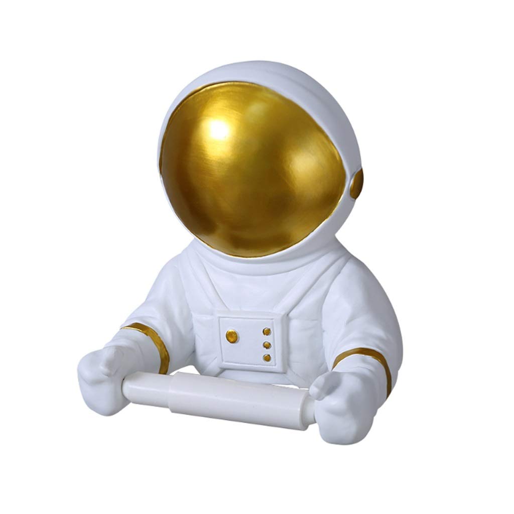 YXDO Multifunctional Astronaut-Themed Tissue Box Holder - Wall Mounted No Drill Toilet Paper Roll Rack with Creative Design - Perfect for Bathroom, Kitchen, Living Room & Office Organization