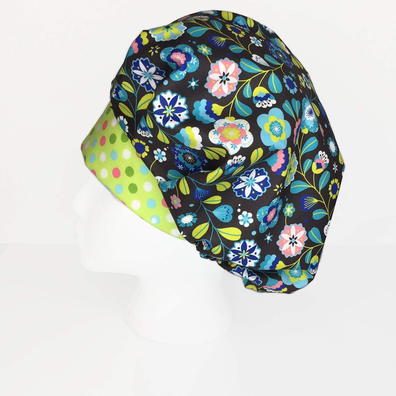 Spotted Night Garden Bouffant Scrub Cap for Women - Surgical & Nursing Use