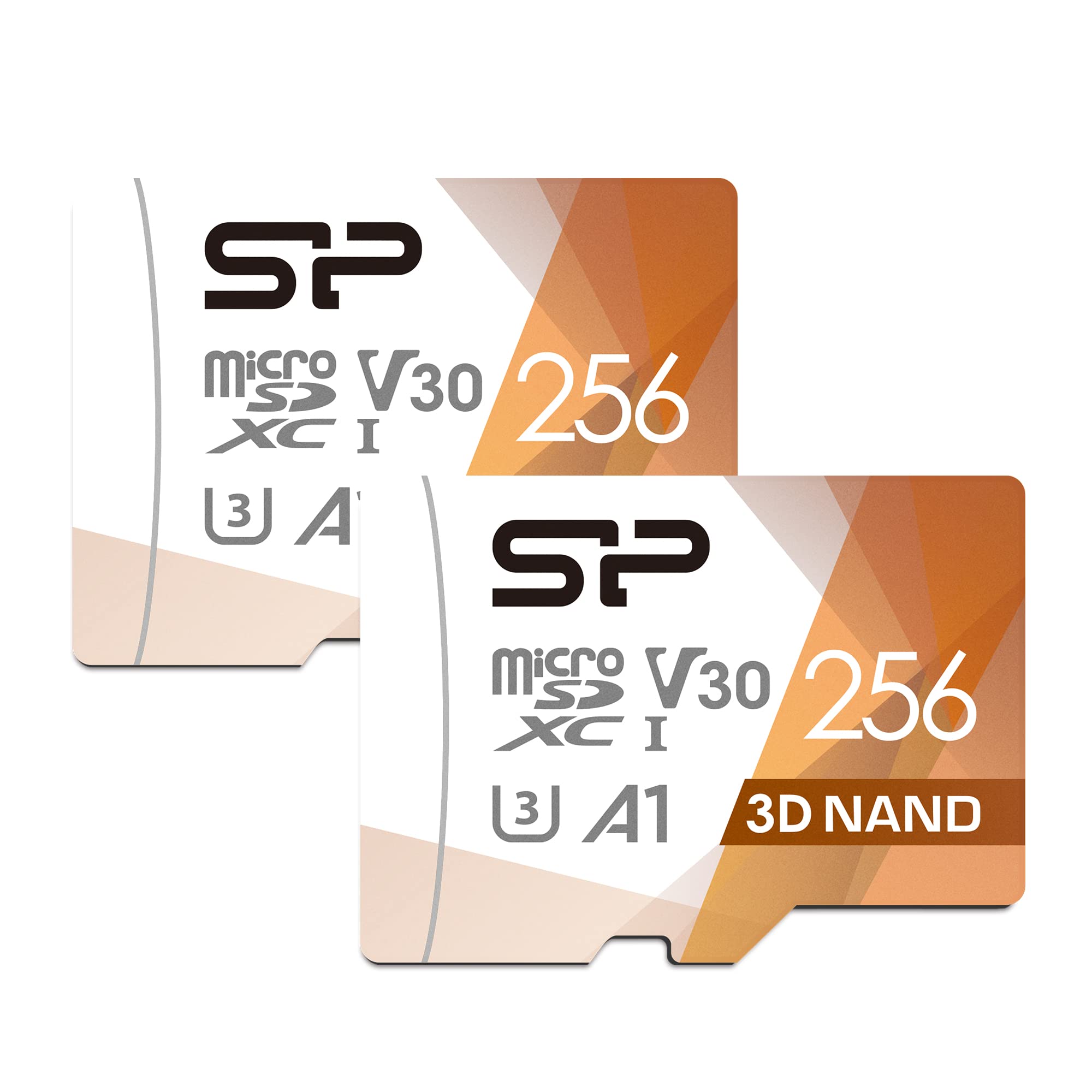 Silicon Power 2-Pack 256GB Micro SDXC UHS-I U3 V30 Memory Card for Nintendo Switch - High Speed MicroSD with Adapter - Perfect for Gaming, 4K Video & Action Cameras