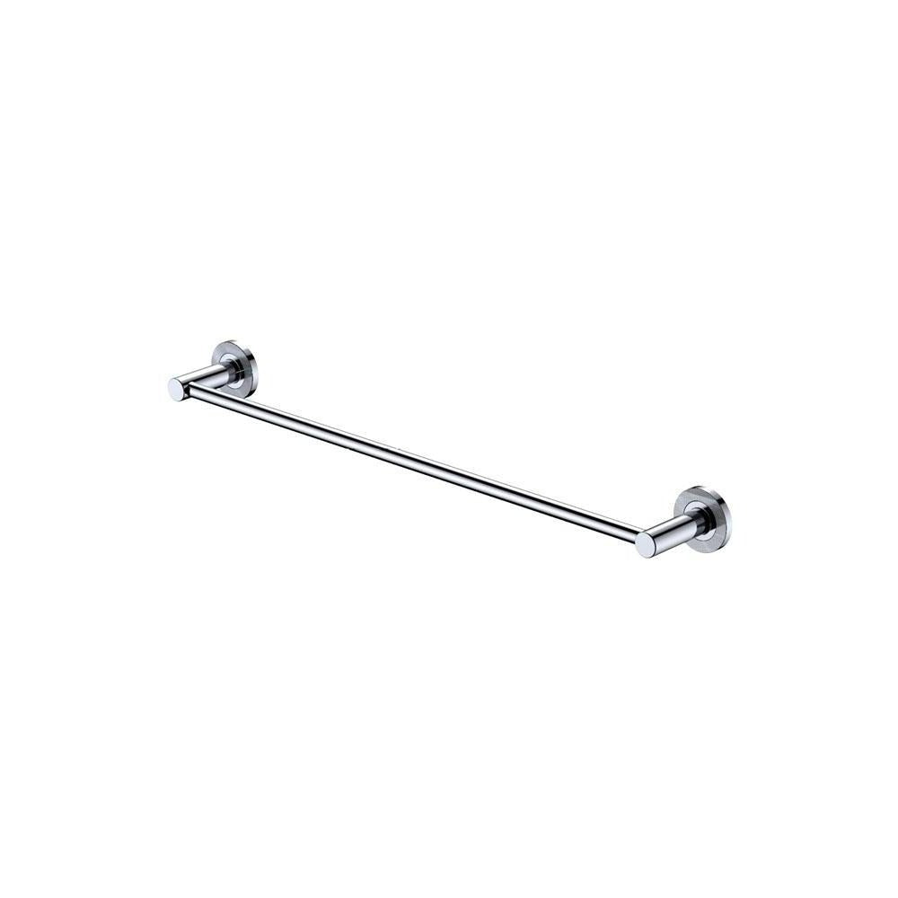 Fienza Axle Single Towel Rail 600mm Chrome - Modern Bathroom Towel Holder for Bath, Shower & Spa - Durable Stainless Steel Design (Model 8310160)