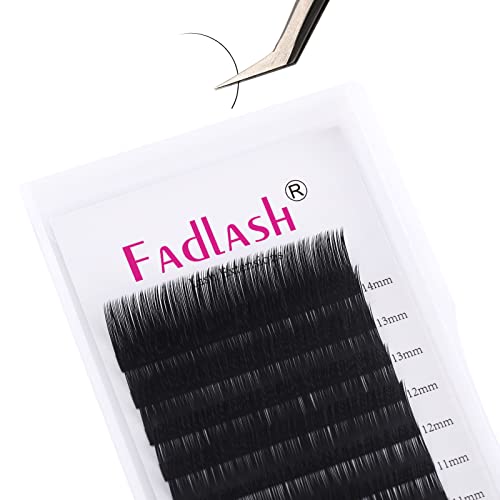 FADLASH Eyelash Extensions - B Curl 0.20 Faux Mink Lashes Mixed Tray (8-14mm) for Classic Volume Lash Extension Supplies | Perfect for Salon Professionals & DIY Lash Artists