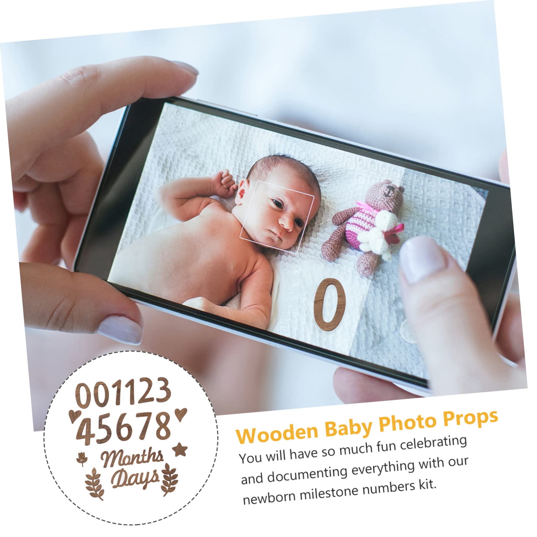 VICASKY 5 Sets Elegant Wooden Baby Milestone Cards - Newborn Photo Props, Baby Shower Decorations & First Birthday Party Signs - Perfect for Monthly Growth Photos, Nursery Decor and Gender Reveal Parties