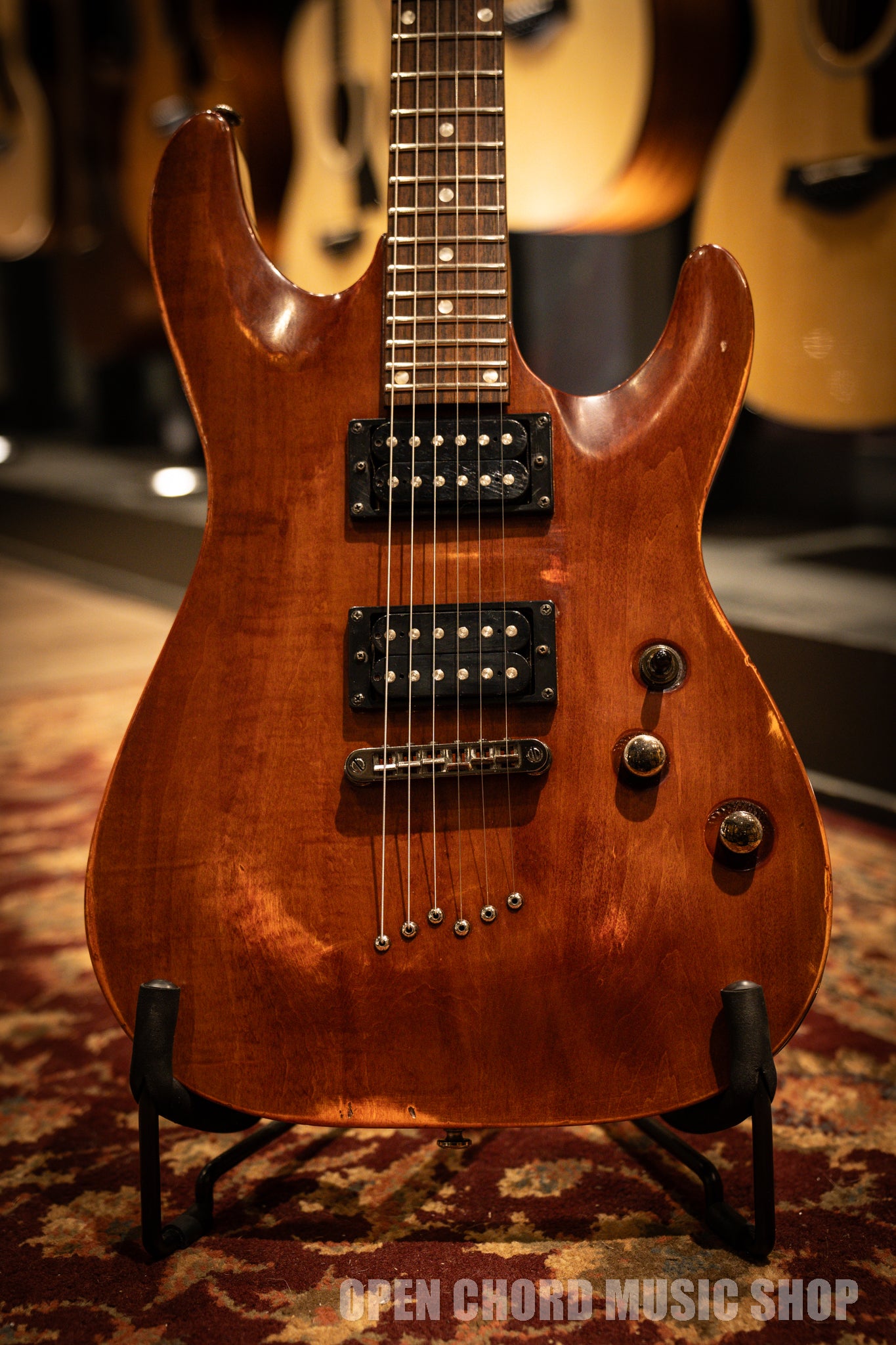 Used Schecter Omen 6 Electric Guitar - Walnut Satin Finish (2000 Model, Serial Y6070621) | Perfect for Rock, Metal & Studio Recording