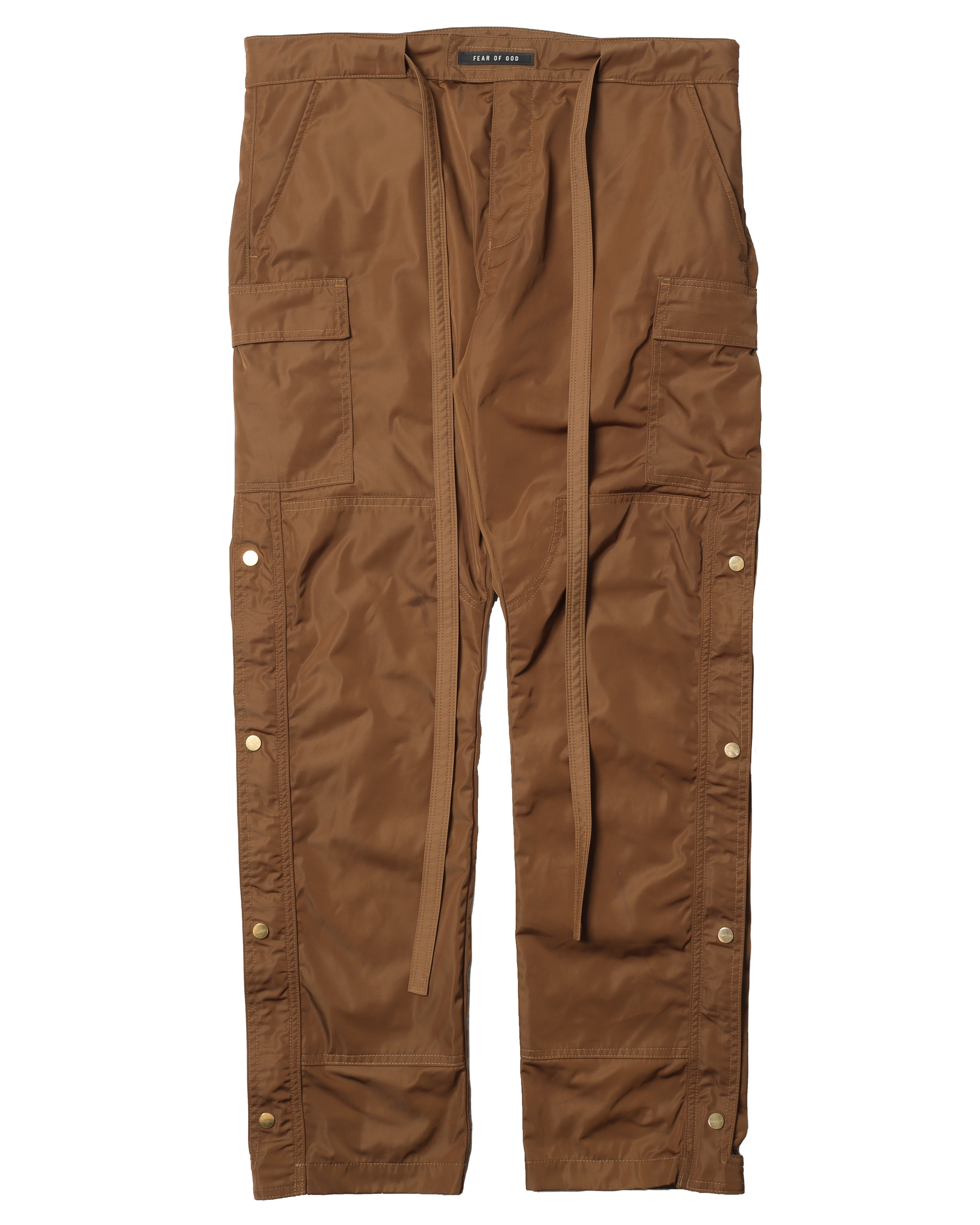 6th Collection Brown Nylon Tearaway Pants for Men - Lightweight Quick-Dry Joggers with Zipper Legs - Perfect for Gym, Running & Streetwear Fashion