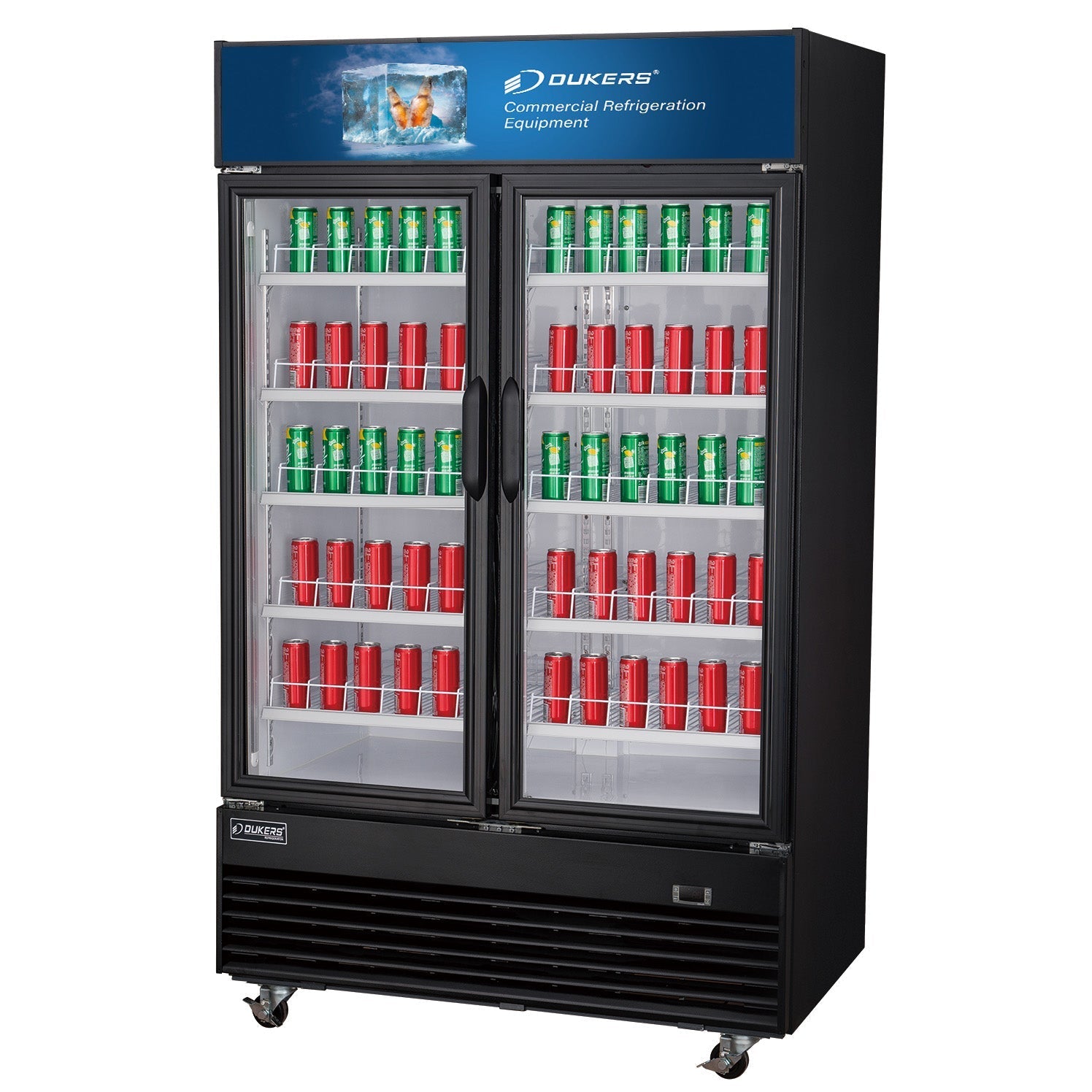 Dukers DSM 69R Commercial Glass Door Merchandiser Refrigerator - 3 Swing Doors for Supermarkets, Convenience Stores & Restaurants