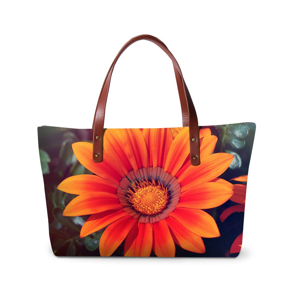 Stylish 3D Flower Print Shoulder Tote Bag for Women & Girls - Fashionable Handbag with Generous Storage - Perfect for Work, Shopping & Daily Use