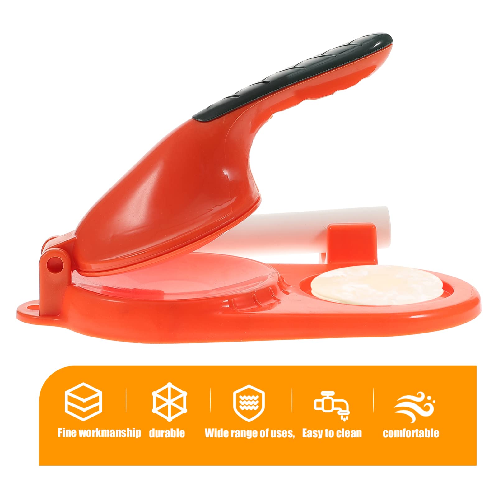 **Angoily Manual Tortilla Press & Dumpling Maker Set - Stainless Steel Dough Press for Tortillas, Dumplings, Pizza, Roti & Pastry | Perfect for Home Kitchen & Restaurant Use | Orange**    *(Use for making fresh tortillas, dumplings, pizza dough, roti, and pastry at home or in commercial kitchens.)*