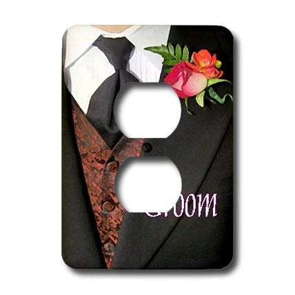 3D Rose Groom 2 Plug Outlet Cover - Decorative Electrical Outlet Cover Plate - Perfect for Home, Office & Nursery Decor