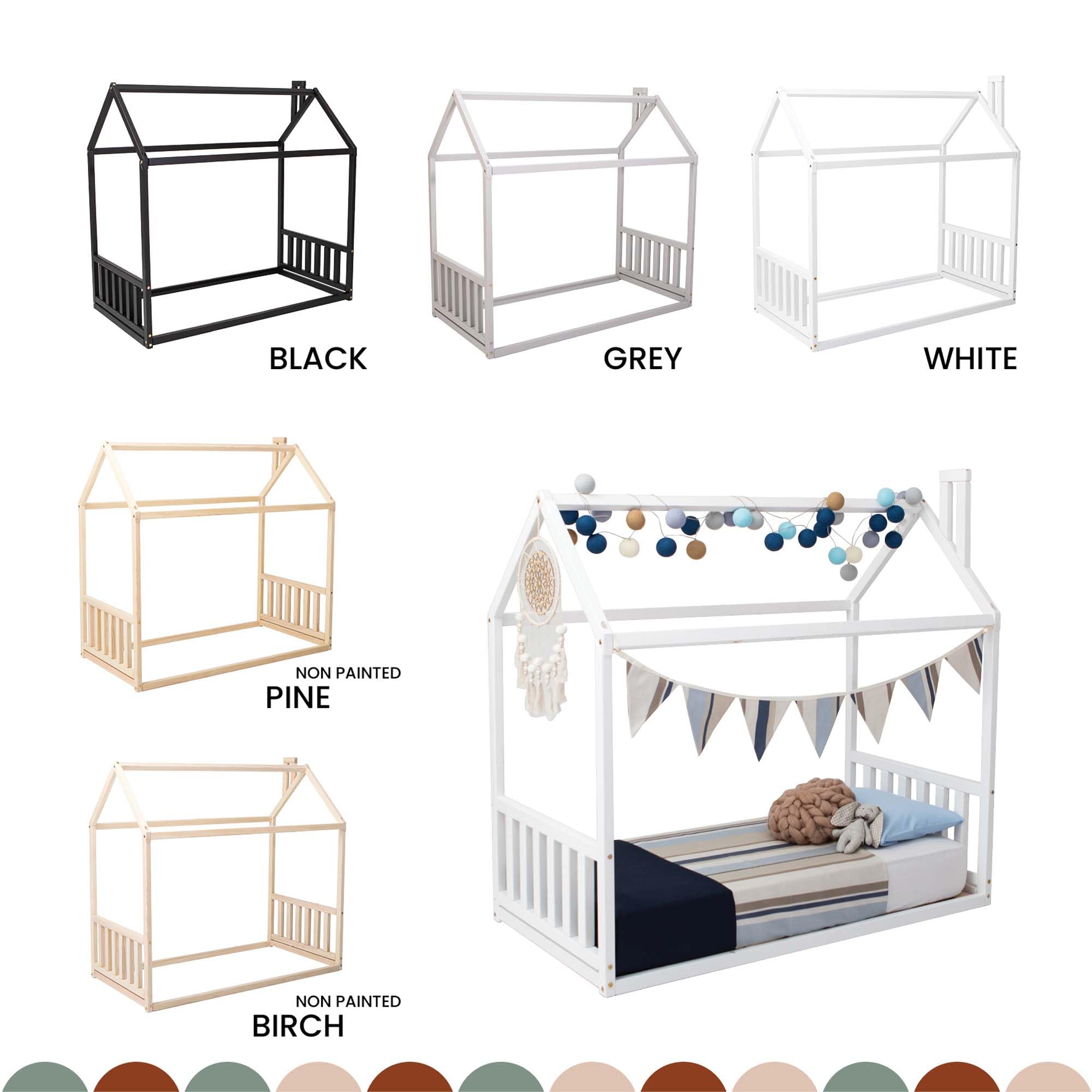 Toddler House Bed Frame - Twin Size 39x75