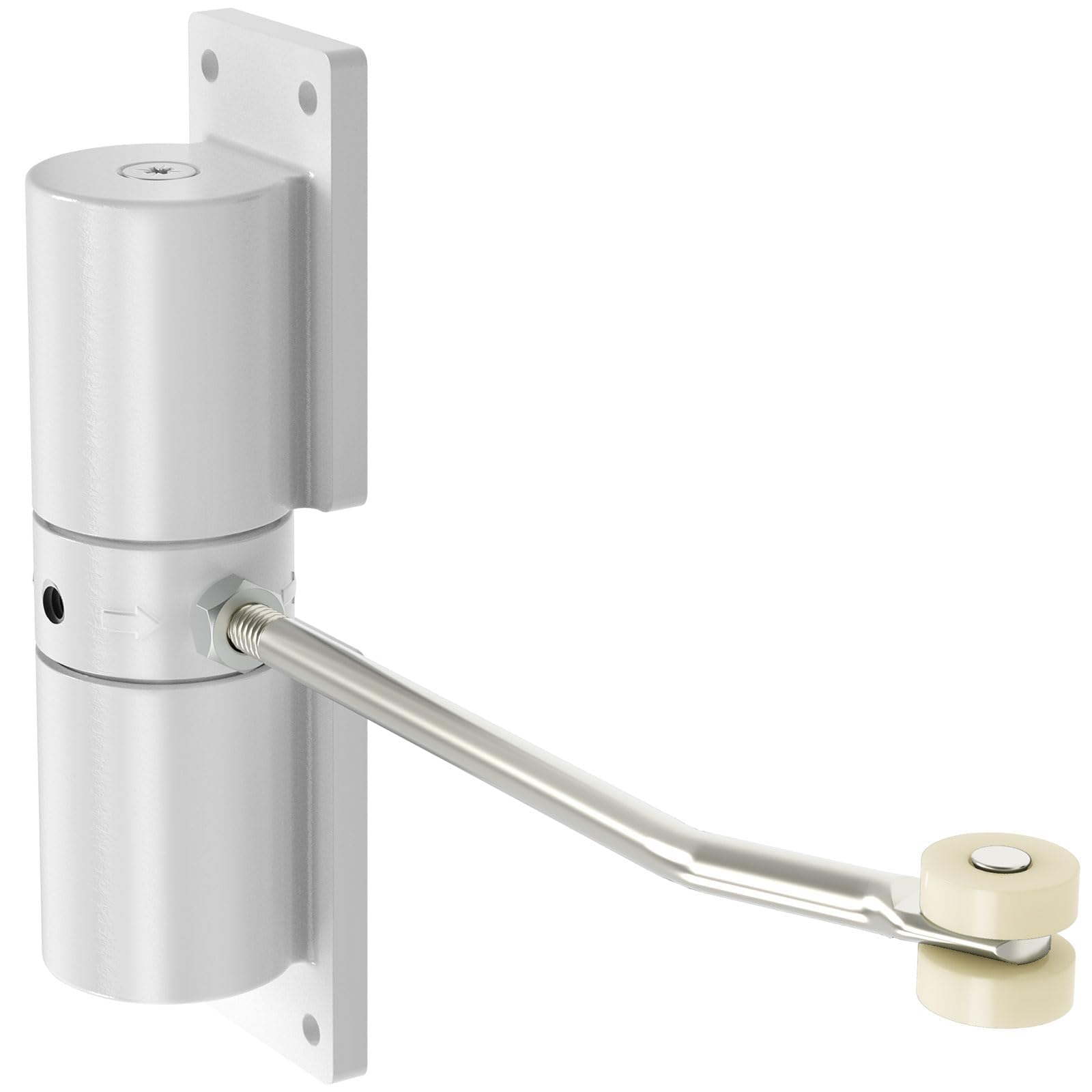 Automatic Door Closer - Adjustable Tension, Quiet & Safe Spring Mechanism for Smooth Self-Closing - Easy Installation for Homes, Offices & Commercial Spaces (White) | Ideal for Bedrooms, Bathrooms & Entry Doors
