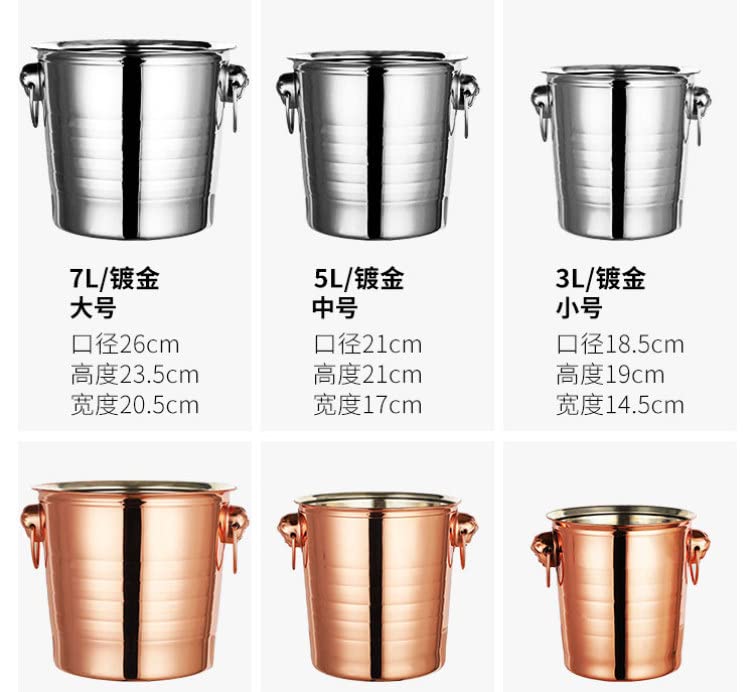 BESTOYARD Stainless Steel Ice Bucket - Large Metal Wine Chiller & Beverage Cooler for Bar, Party, and Home Use - Perfect for Champagne, Beer, and Cocktails
