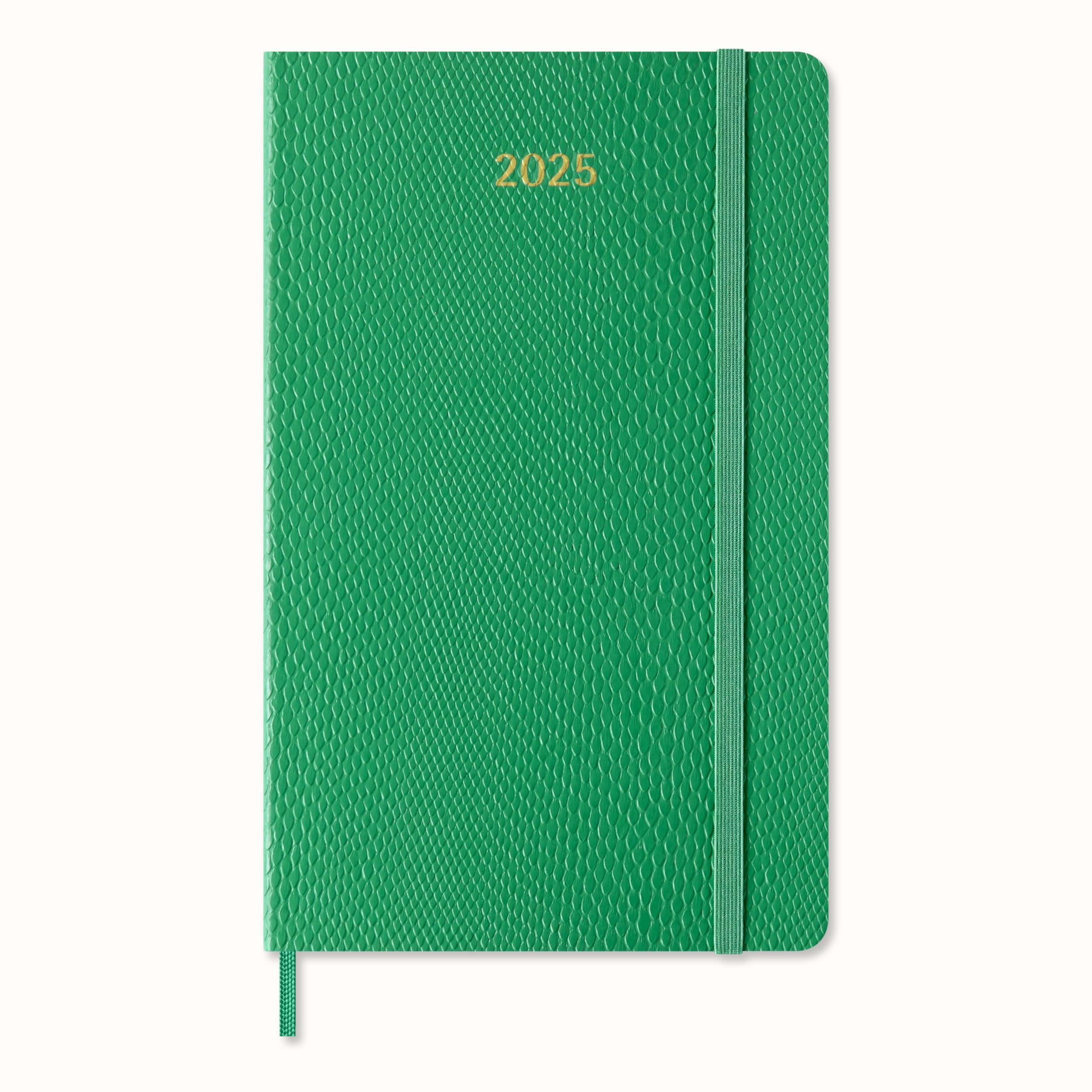 Moleskine 2025 Weekly Planner - Vegan Soft Cover, 12-Month Agenda with Notes Space, Large 13x21 cm, Gift Box Included (Green) - Perfect for Work, School & Personal Organization
