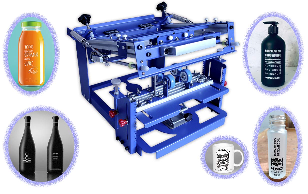 TECHTONGDA 3.15 Inch Cylinder Screen Printing Machine - Professional Silk Screen Press for Mugs, Pens, Cups & Bottles | Perfect for DIY Crafts, Small Business Printing & Custom Merchandise Production