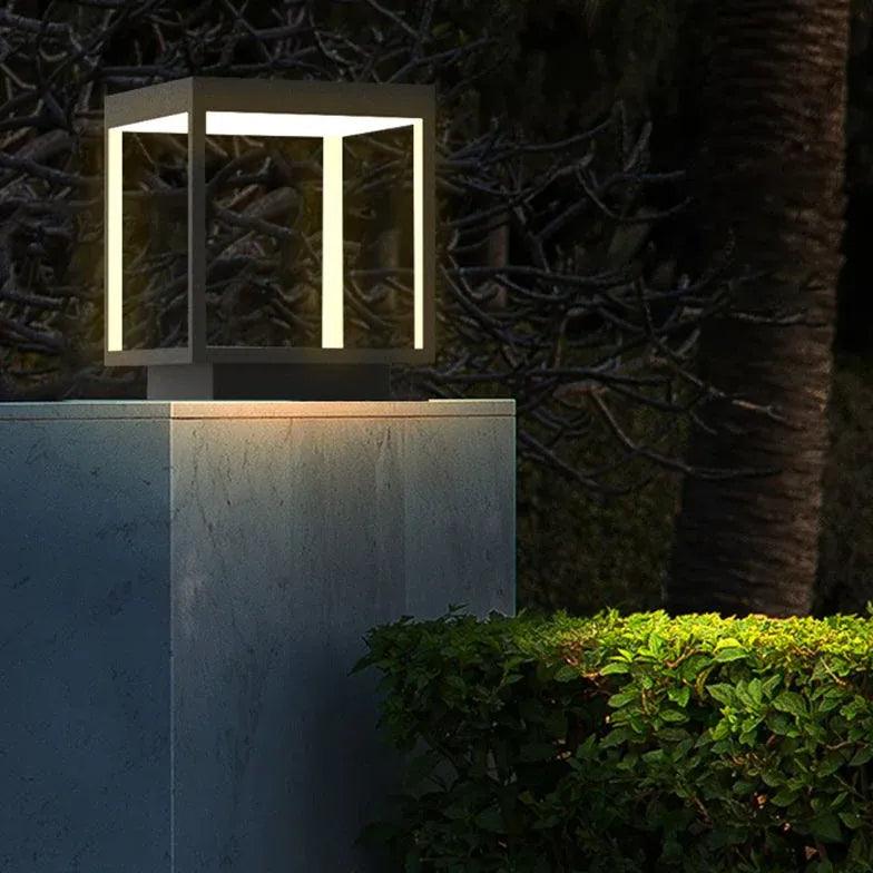 Modern Solar Outdoor Pillar Lights - Waterproof Square Design for Garden, Pathway, and Patio Lighting | Energy-Efficient Landscape Lighting for Home & Yard Decor