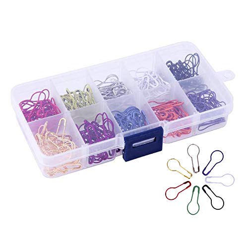 300Pcs Mixed Color Gourd Shape Safety Pins - Metal Craft Clips for Knitting, Cross Stitch & DIY Projects - Perfect for Fabric Marking, Sewing & Craft Organization