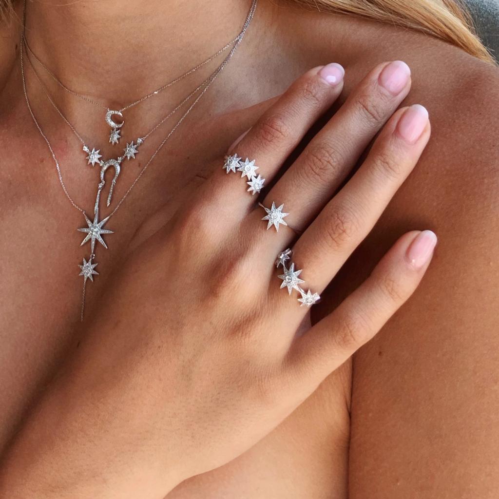 Elegant Curved Three Star Ring in Gold, Silver & Rose Gold - Perfect for Parties, Weddings & Everyday Wear