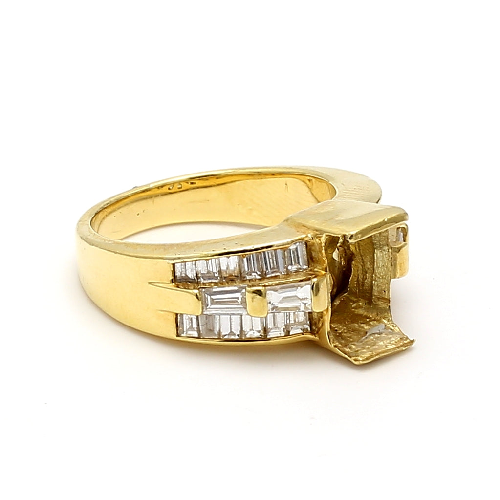 1.12 Carat Tapered Baguette Diamond Ring in 18K Yellow Gold - Elegant Wedding Band, Anniversary Gift for Her, Perfect for Engagement & Special Occasions