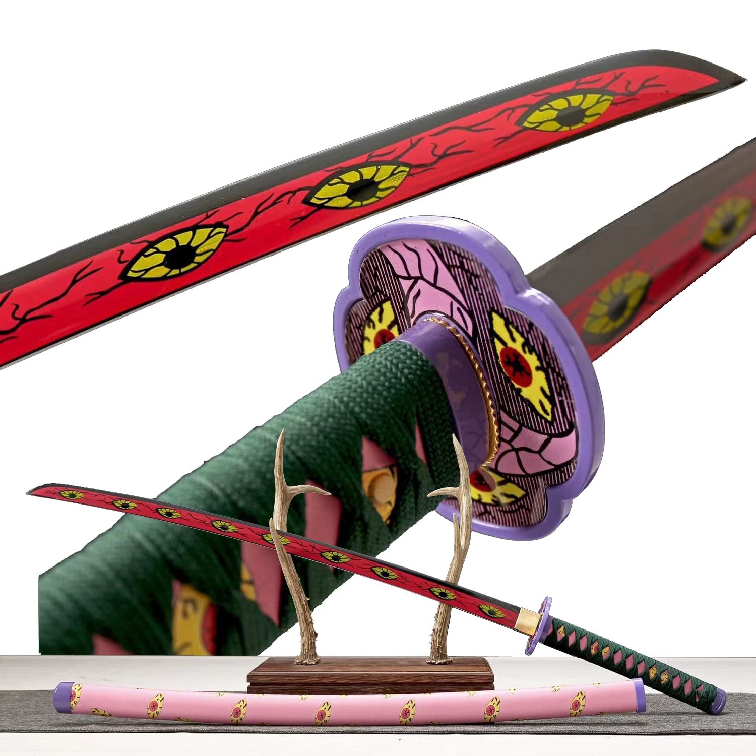 HERO SWORD Japanese Anime Katana - Hand Forged 1045 Carbon Steel Samurai Sword, Full Tang Handmade Sharp Blade - Demon Slayer Inspired Katana for Cosplay, Martial Arts Training & Anime Collection