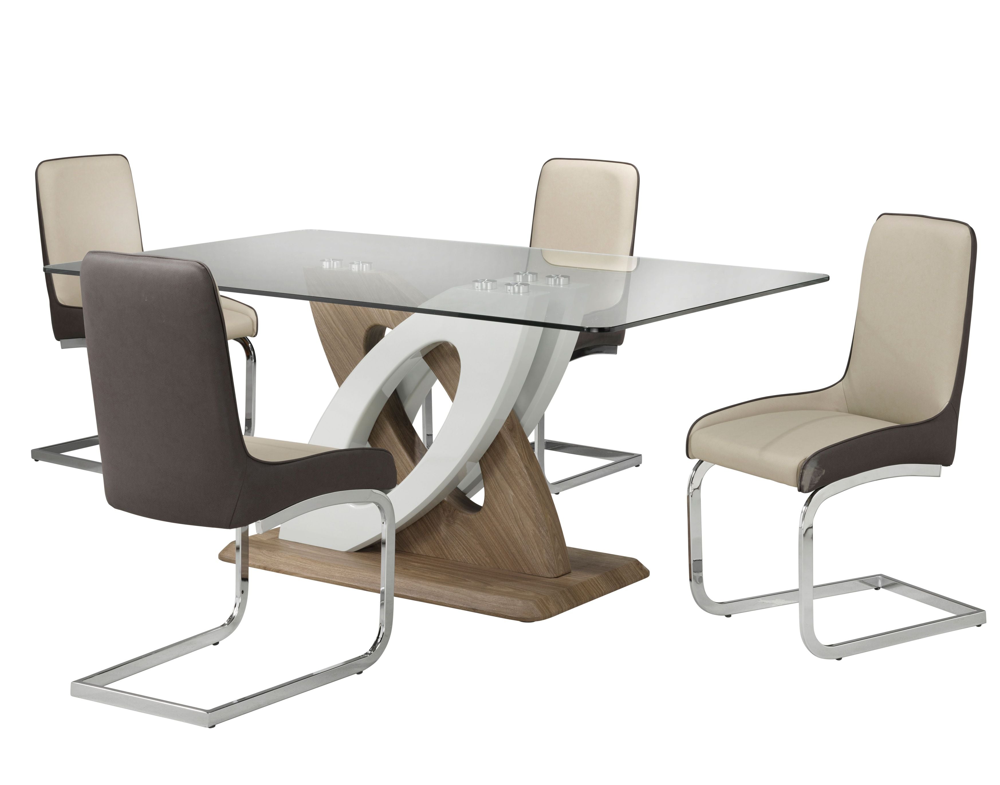 Aria 5-Piece Dining Set - Modern Multi-Tone Wooden Table & Chairs for Kitchen, Dining Room & Small Spaces | Perfect for Family Meals & Entertaining Guests