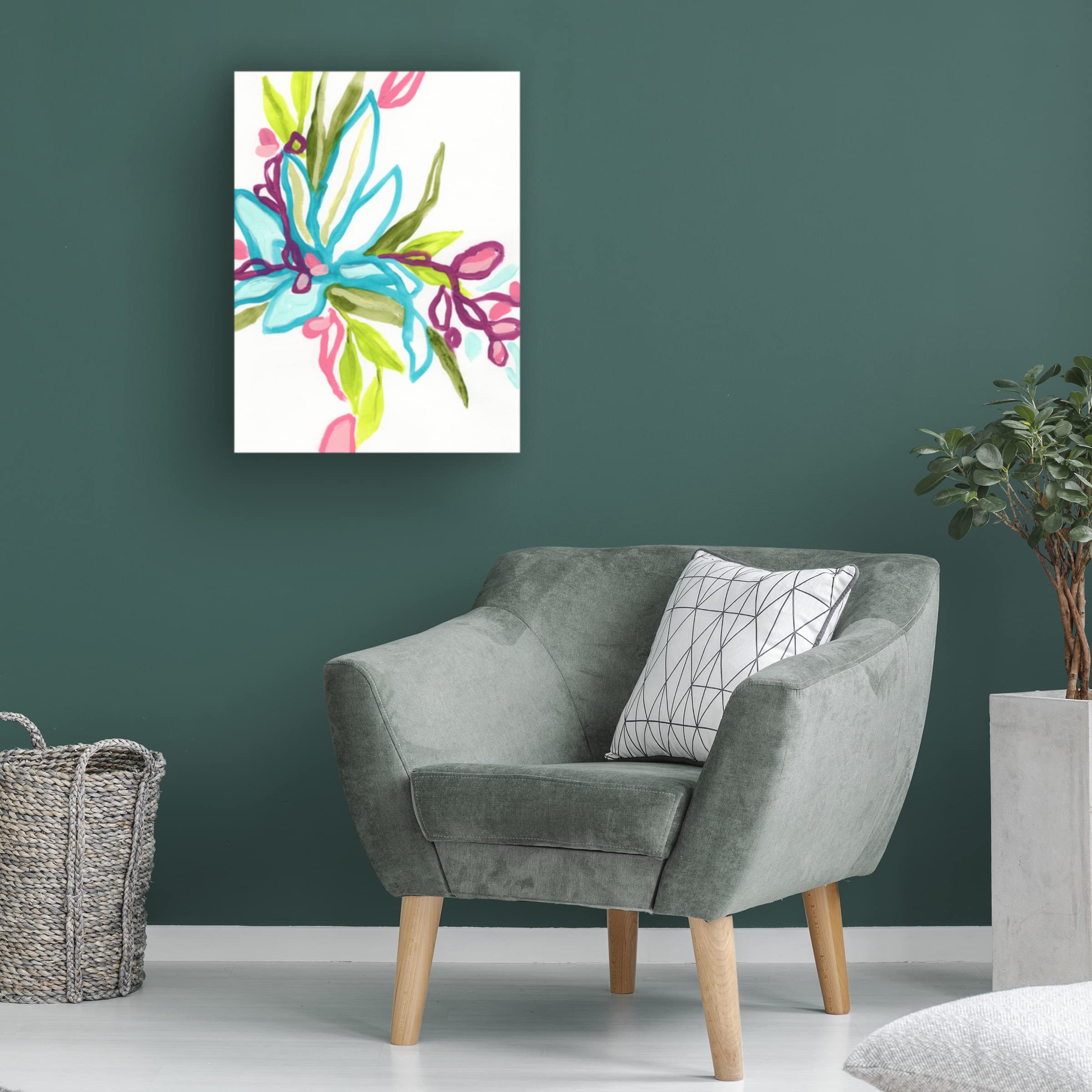 Trademark Fine Art 'Tropical Sketch I' Canvas Wall Art by June Erica Vess - Vibrant Beach Decor for Living Room & Bedroom