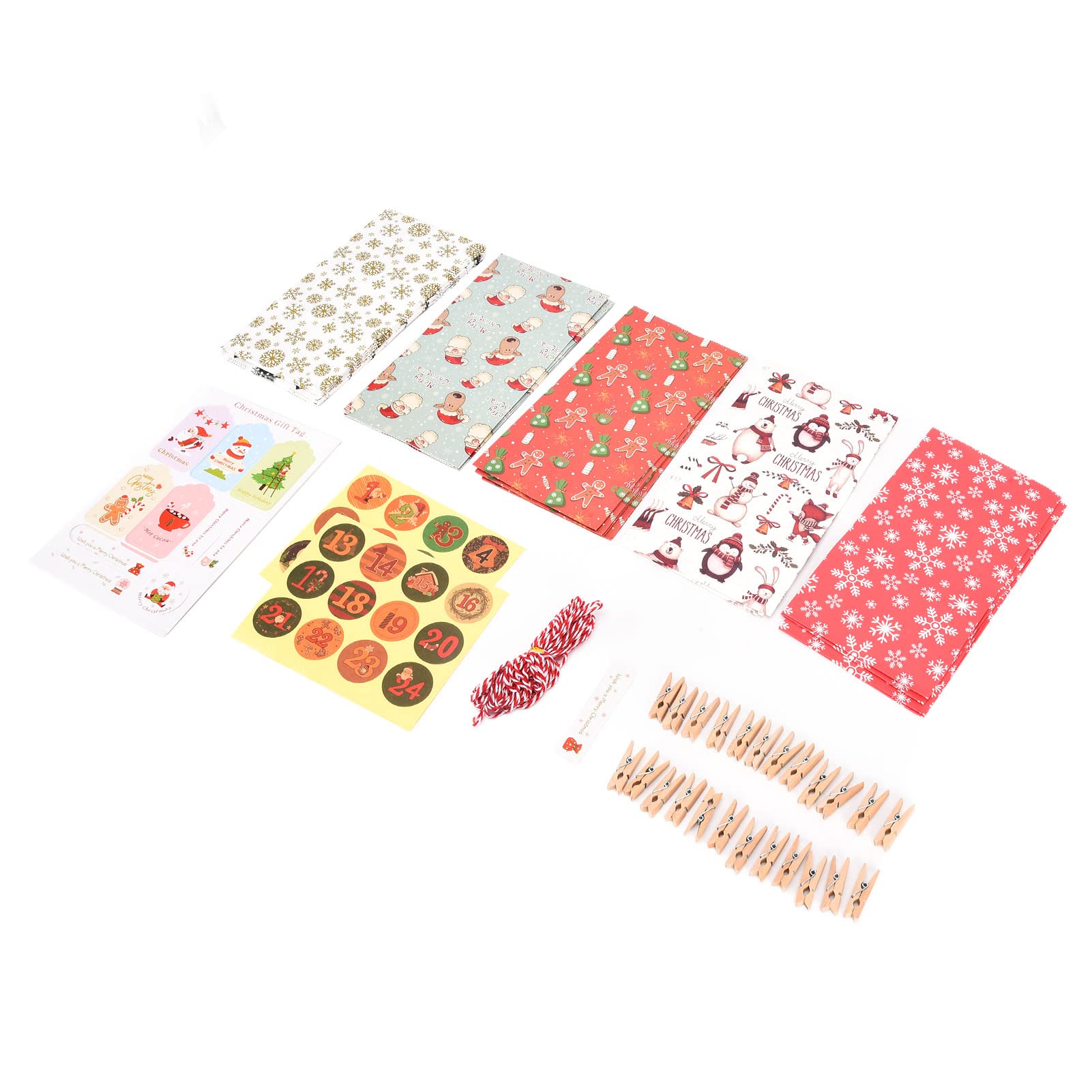 Christmas Treat Bags - Elegant Holiday Gift Bags with Digital Stickers for Candy, Cookies & Party Favors | Perfect for Christmas Parties, Gift Exchanges & Holiday Treats