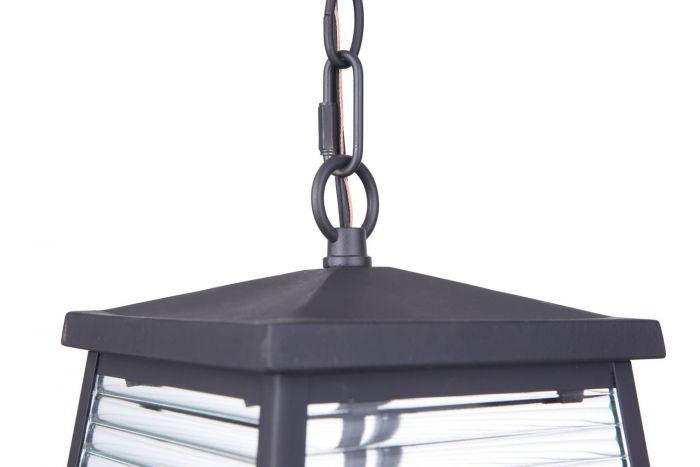 Armstrong Three Light Outdoor Pendant in Midnight - Black Modern Hanging Light Fixture for Patio, Porch, Deck & Backyard - Weatherproof & Dimmable