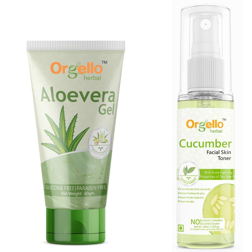 Organic Cucumber Toner Mist & Aloe Vera Gel Set (100ml + 60g) - Hydrating Facial Spray & Soothing Gel for Men & Women - SLS, Paraben & Mineral Oil Free - Perfect for Oily, Dry & Sensitive Skin - Daily Skincare Routine & Post-Sun Care