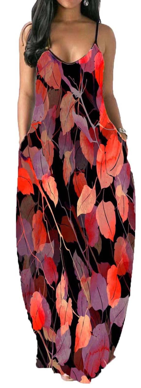 Yilisaxi Women's Plus Size Casual Sleeveless Loose Long Maxi Dress with Pockets - Perfect for Summer Beach, Vacation & Everyday Wear