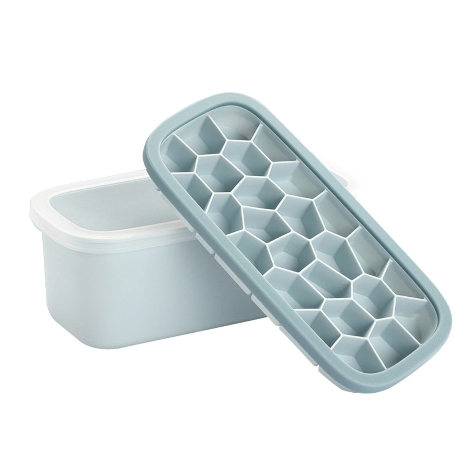 Flexible Round Ice Cube Molds for Freezer - Easy Release, Stackable Plastic Ice Trays for Cocktails, Whiskey & Drinks - Blue Guitar-Shaped Ice Cube Maker (Perfect for Parties, Home Bars & Beverage Presentation)
