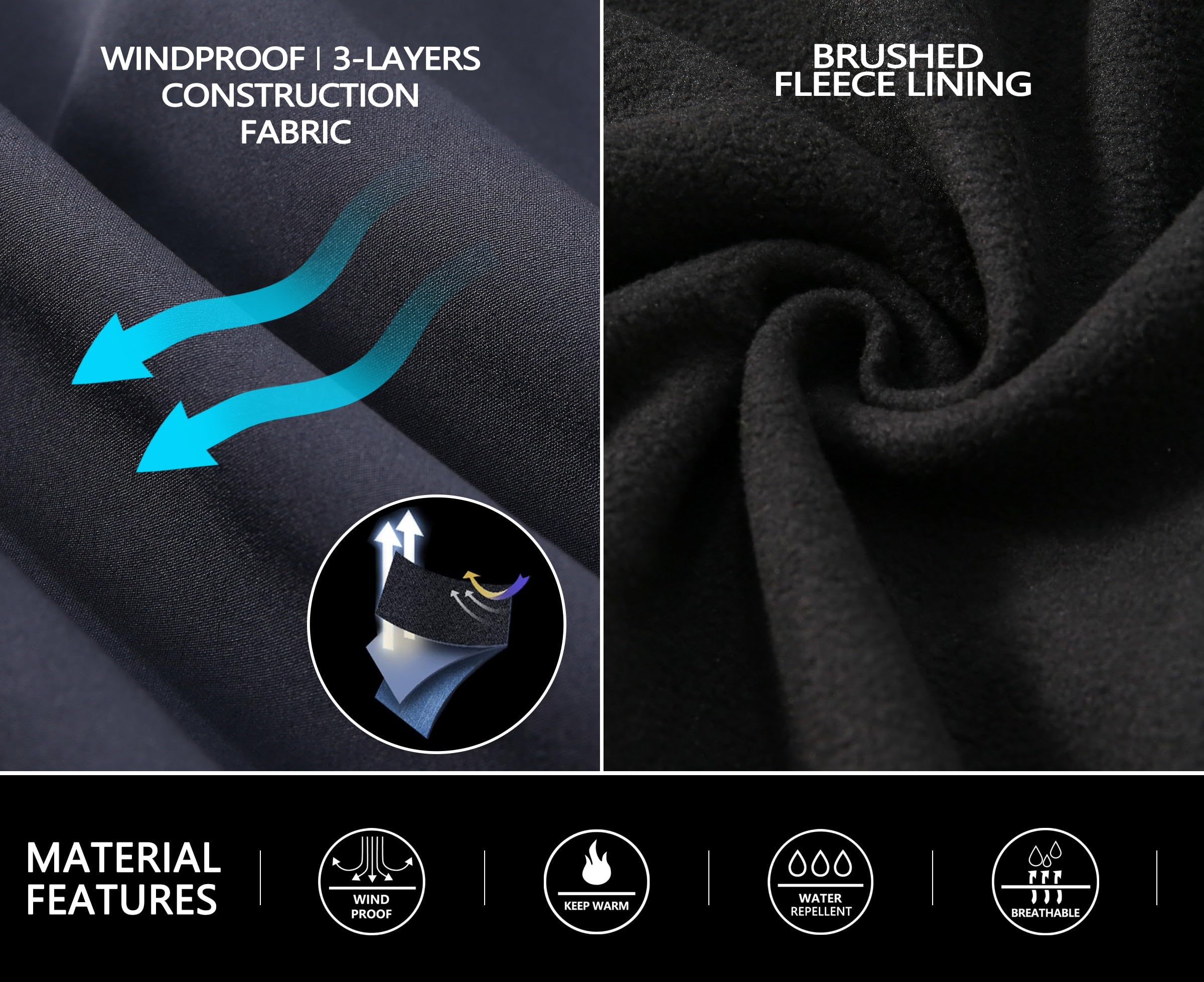Little Donkey Andy Women's Fleece-Lined Waterproof Softshell Pants - Winter Hiking, Skiing & Snowboarding Thermal Pants for Outdoor Adventures