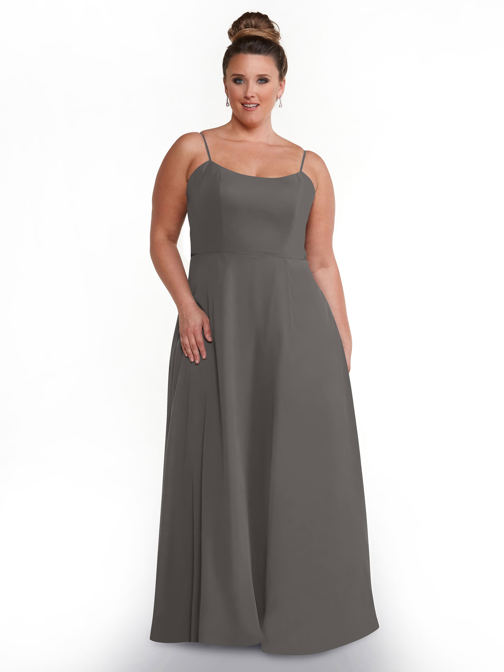 Elegant A-Line Bridesmaid Dress with Flowy Chiffon Skirt and Thigh Slit - Perfect for Weddings, Formal Events & Special Occasions