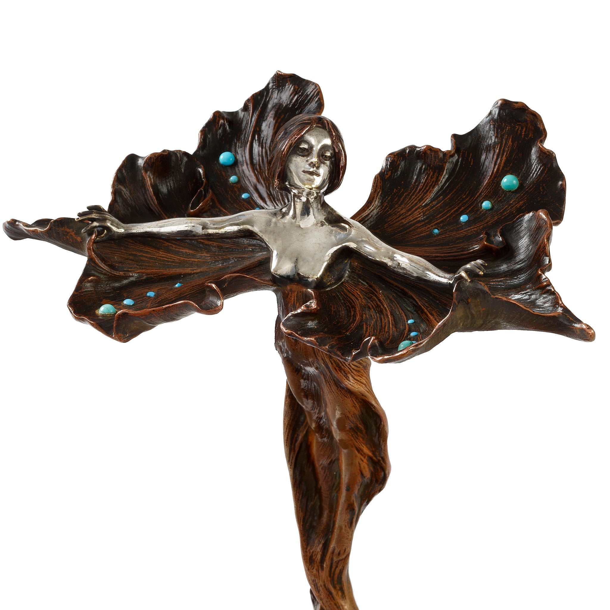 Louis Chalon (Attributed) Danse du Papillon Bronze Sculpture - Antique French Figurine, Butterfly Dance Art Statue, Home & Office Decoration, Collectible Gift for Art Lovers